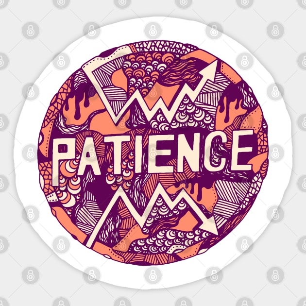 Peach Circle of Patience Sticker by kenallouis